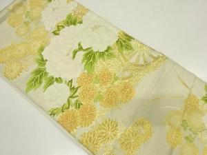 アンティーク　花車模様織出し袋帯（材料）